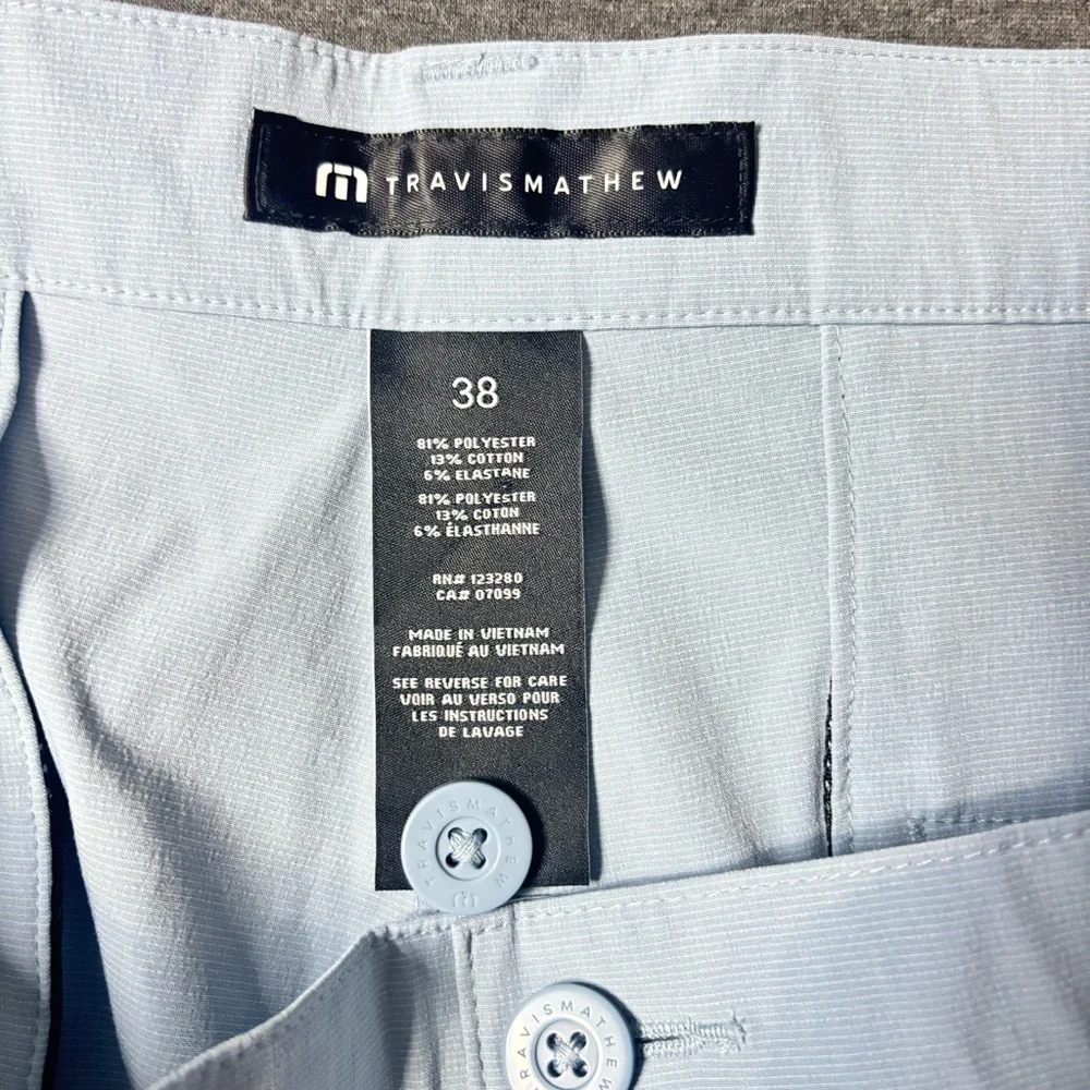 TravisMathew‎ Mens Light Blue Performance Golf Shorts Size 38 9 Inch Inseam